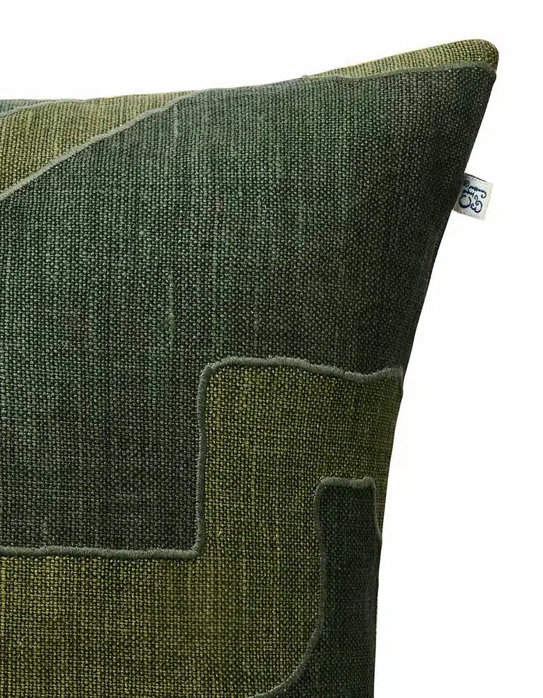 Linen Cushion Cover Sikkim - Forest Green/Green