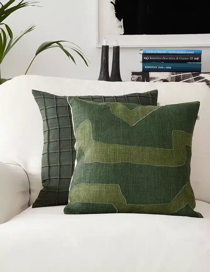 Linen Cushion Cover Sikkim - Forest Green/Green