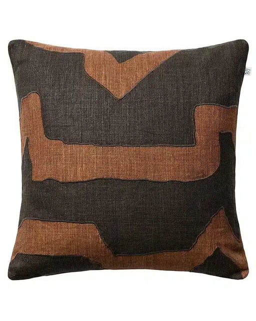 Linen Cushion Cover Sikkim - Taupe:Dark Brown