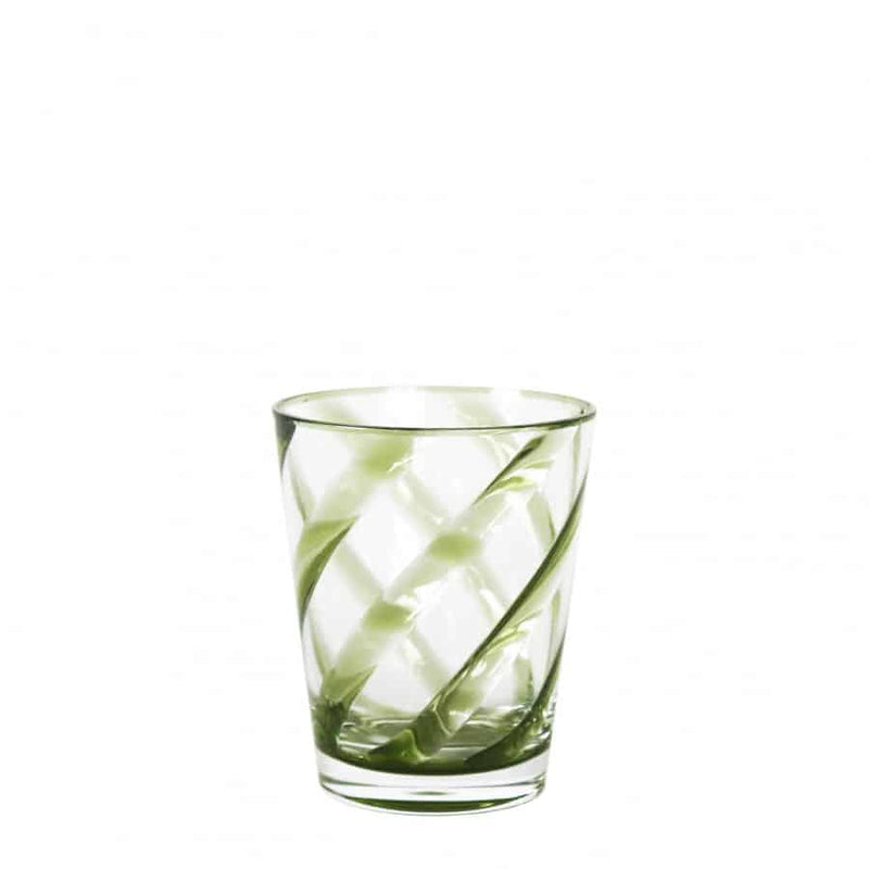 Glass with Green Spiral