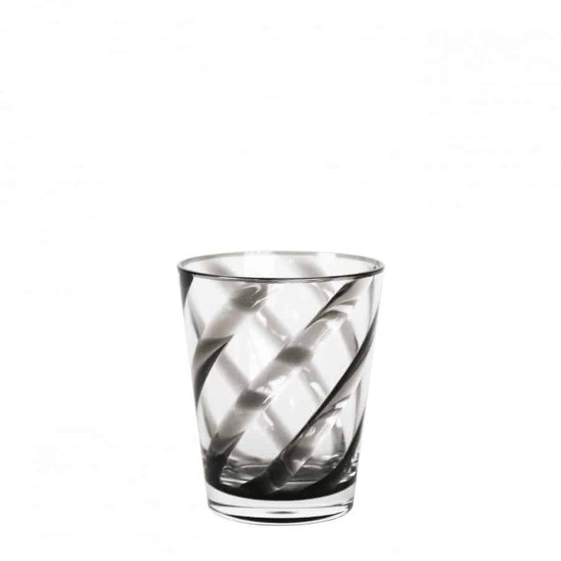 Glass with Black Spiral