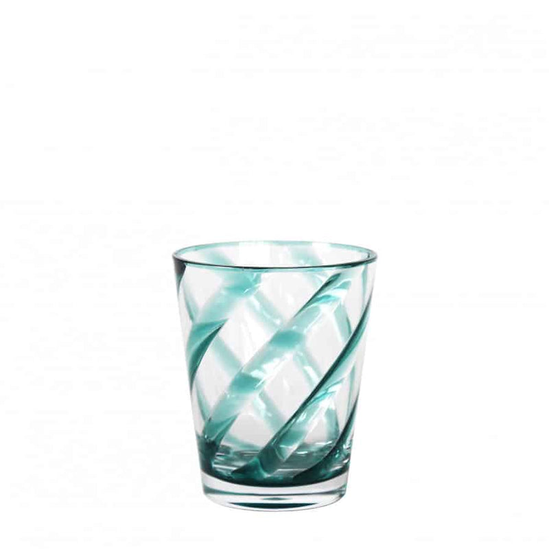 Glass with Turquoise Spiral