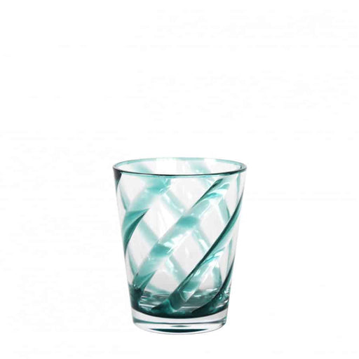 Glass with Turquoise Spiral
