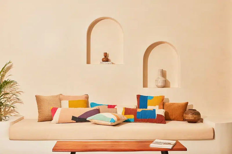 Multi Shapes Lumbar Pillow, Multicolor