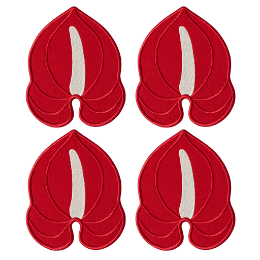 RED ANTHURIUM COASTERS (SET OF 4)
