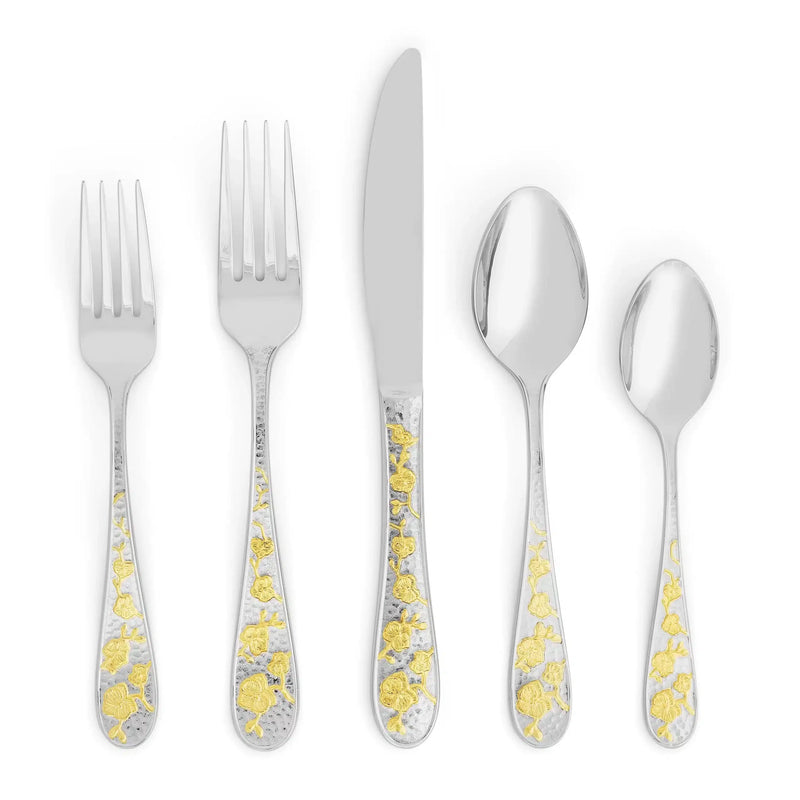 Orchid Cutlery Flatware Set - Gold