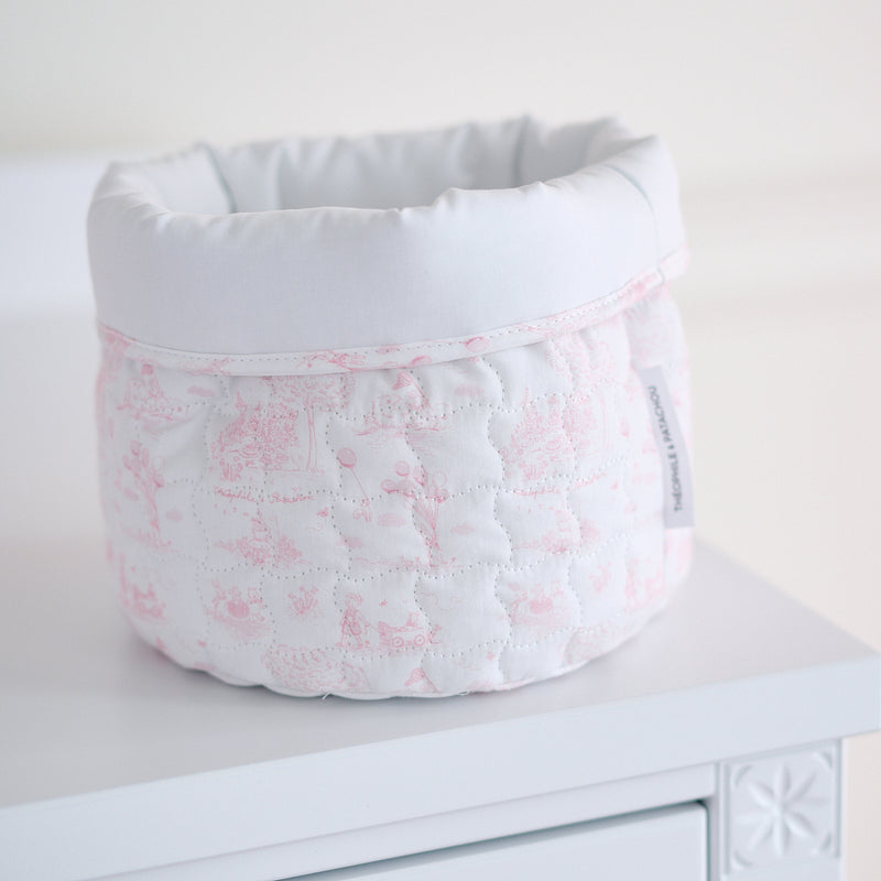 Care basket round - Quilted printed