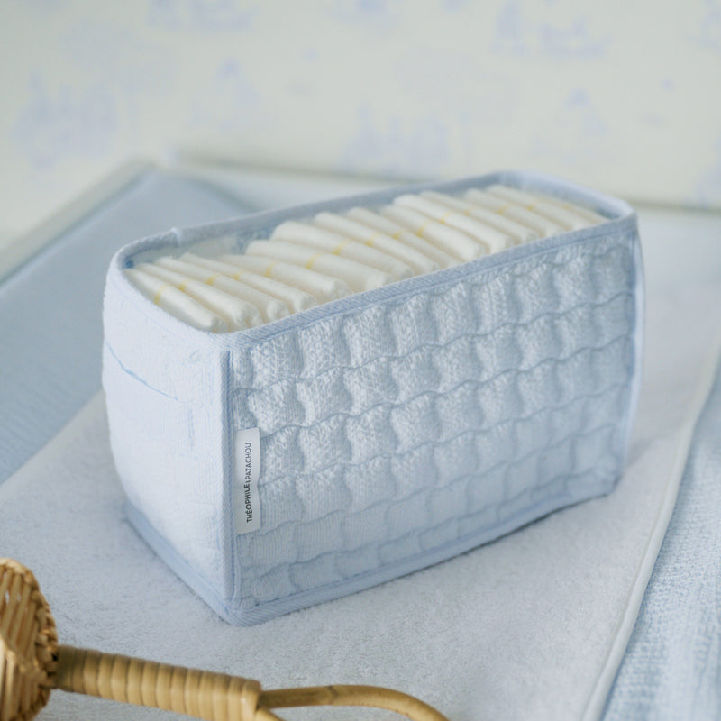 Care basket for nappies rectangular - Quilted