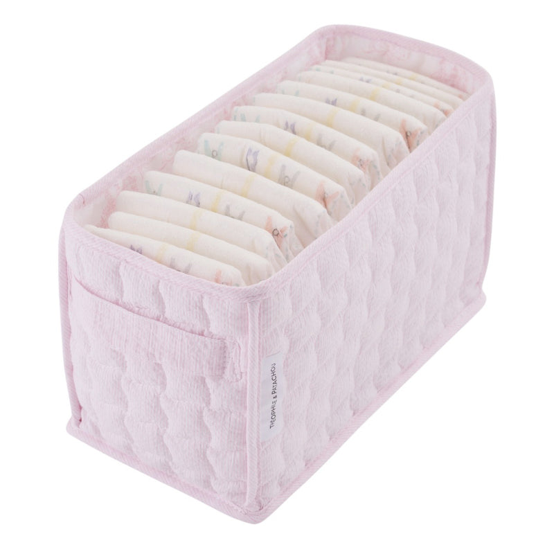 Care basket for nappies rectangular - Quilted