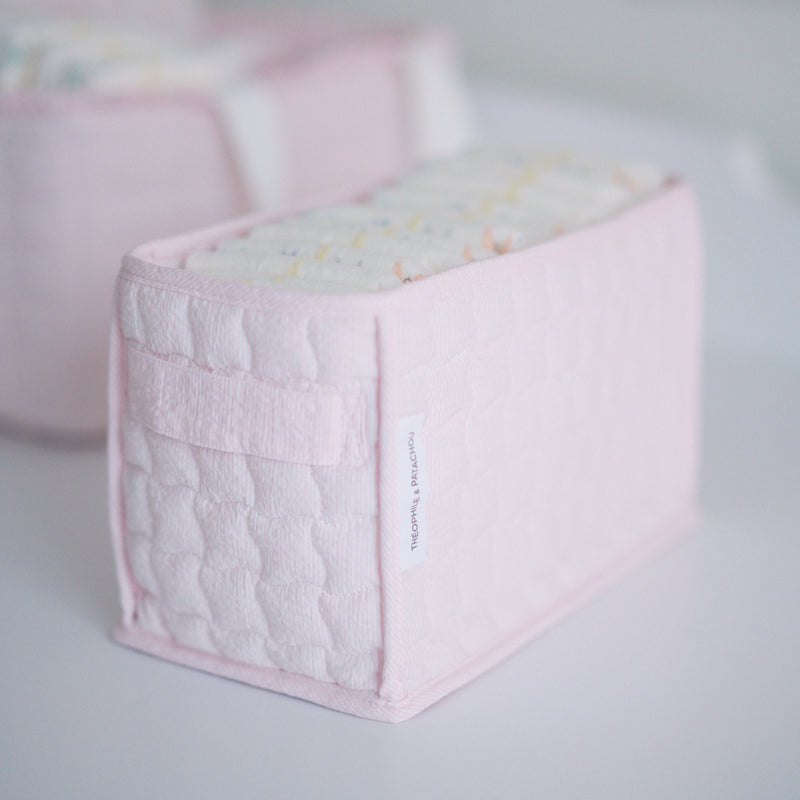 Care basket for nappies rectangular - Quilted