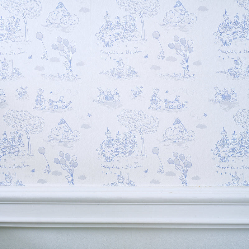 Wallpaper Blue Garden Party