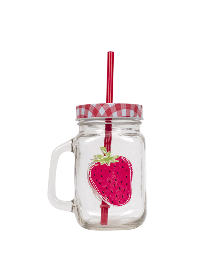 Strawberry Drinking Jar
