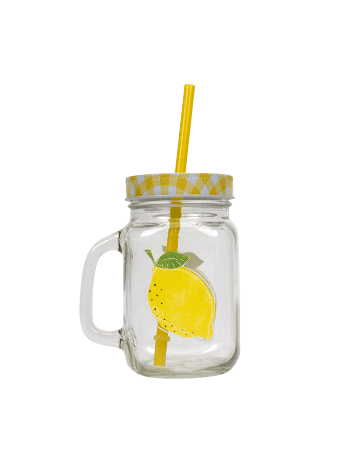 Lemon Drinking Jar