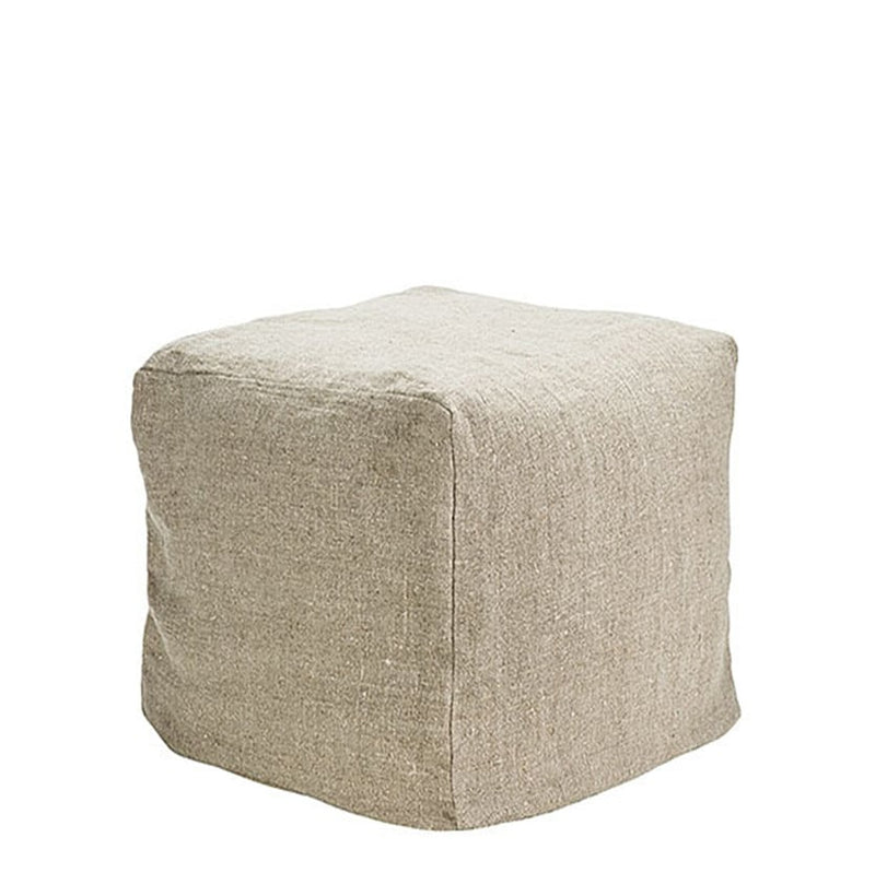 Linen Pouf with cubic shape