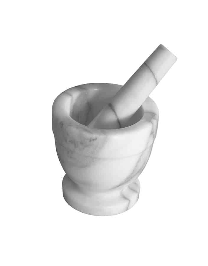 White marble mortar