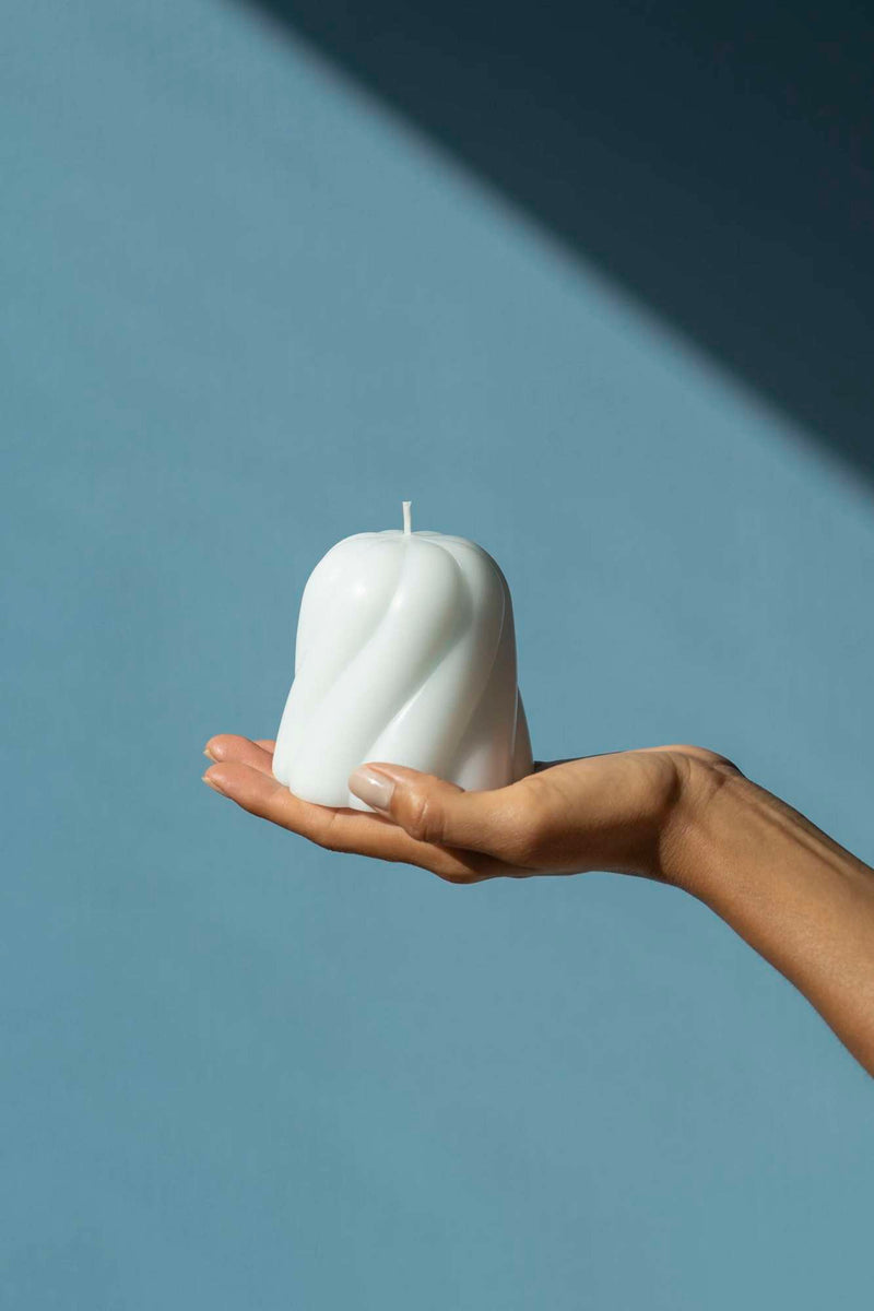 Sculpture Temple Candle - Pale Blue