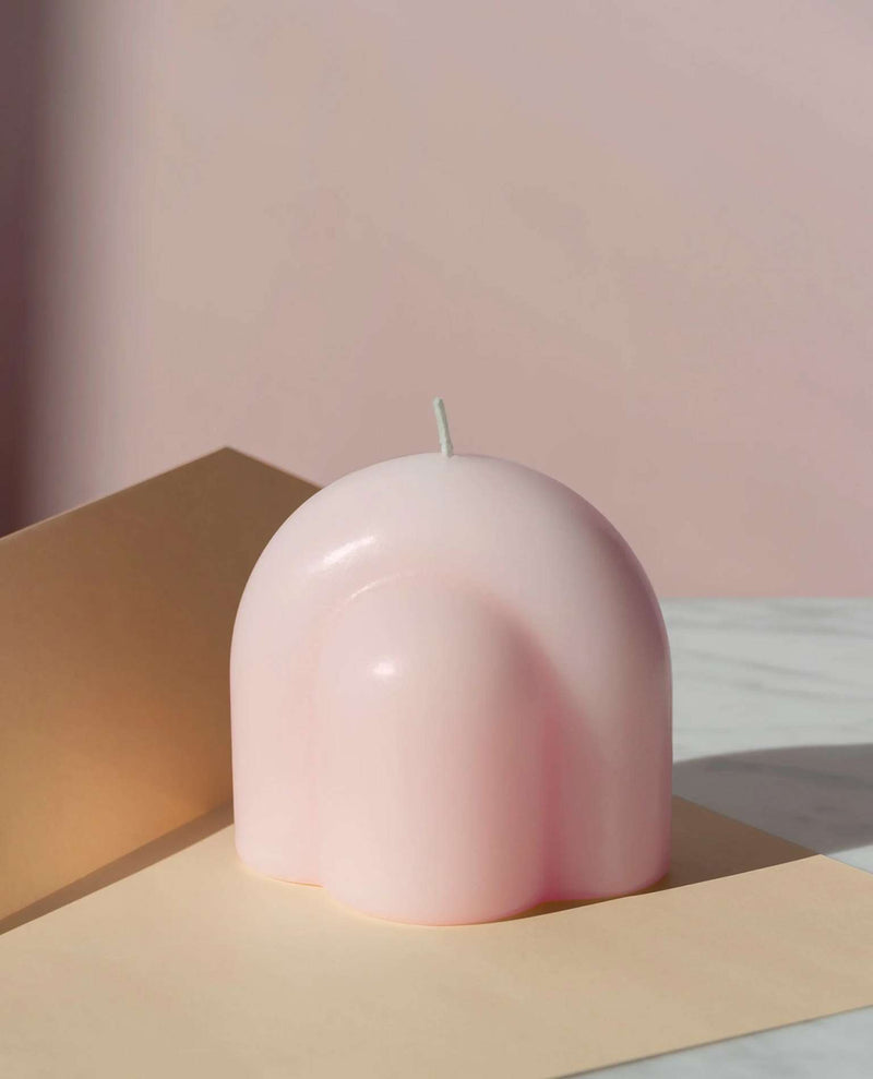 Sculpture Temple Candle - Pale Rose