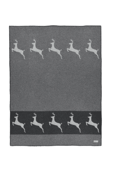Sedrun Running Deer Blanket - Anthracite/Grey