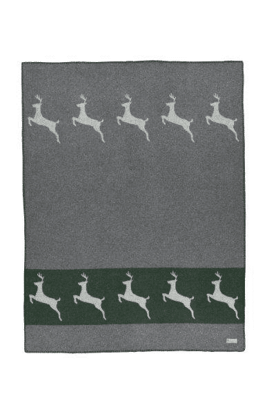 Sedrun Blanket Dark Green&Grey