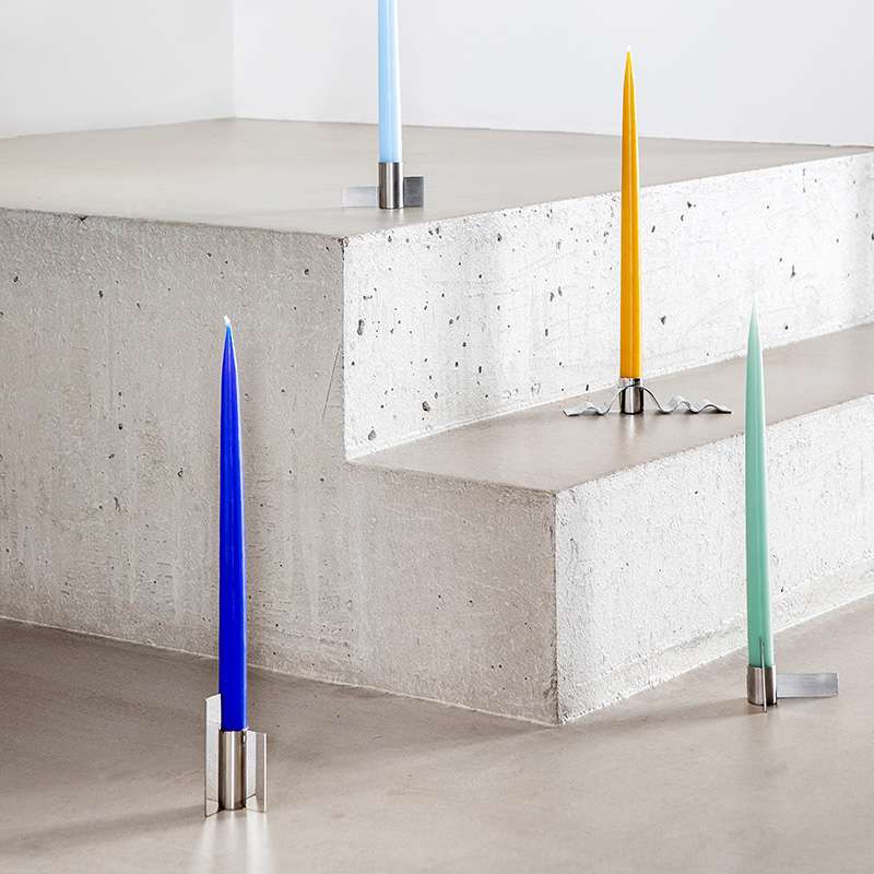 Icon Candle Holder 02 - Brushed Steel