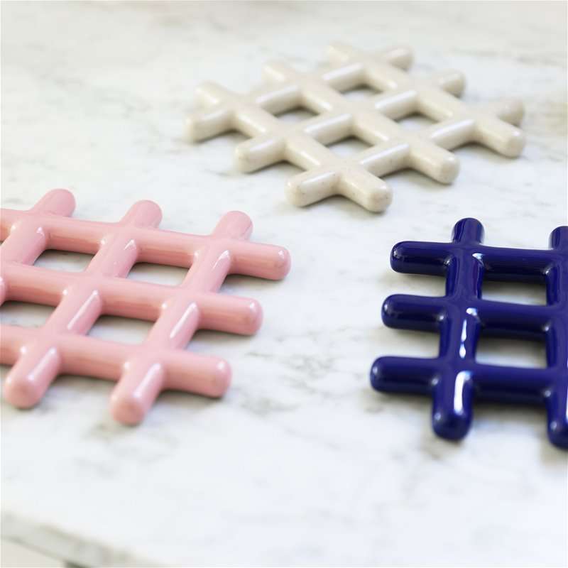 Pink Grid Trivet