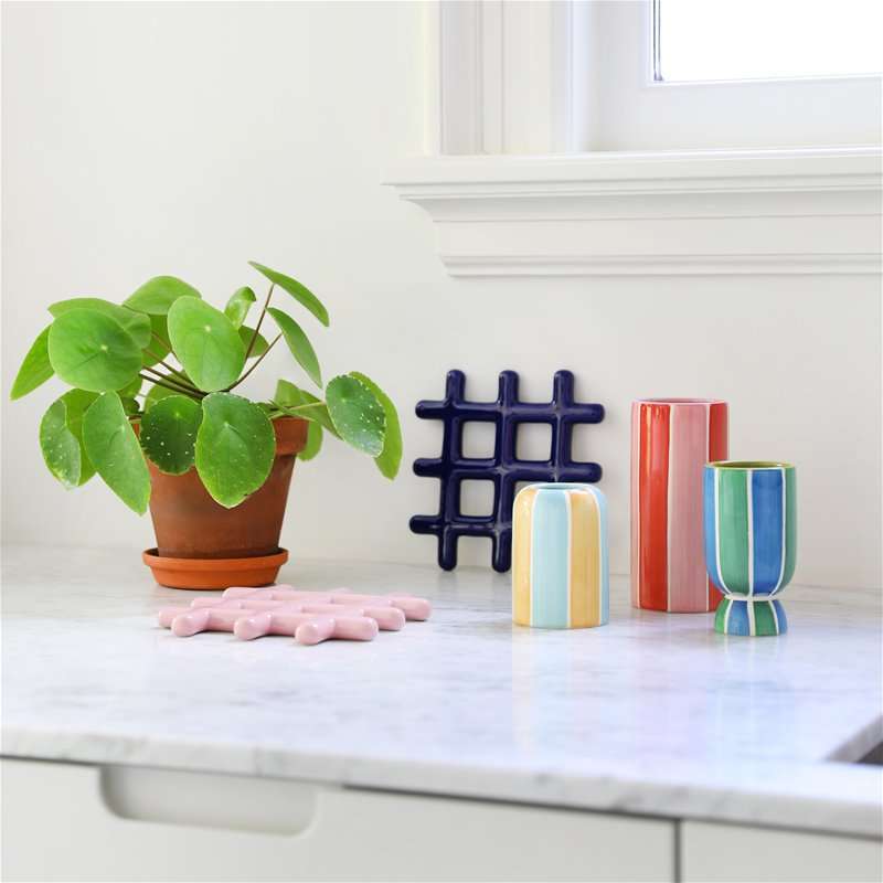 Pink Grid Trivet