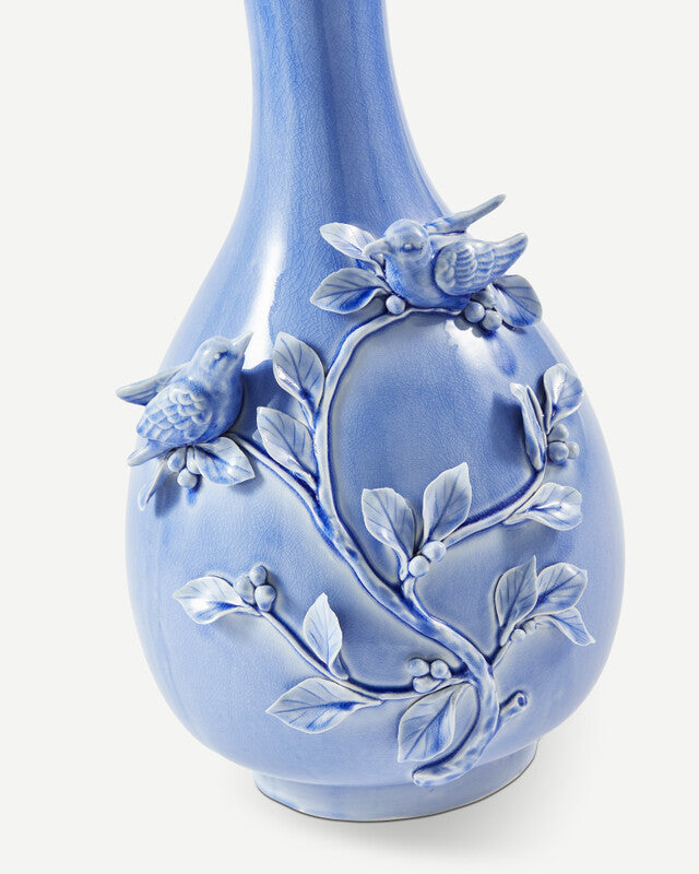 3D Birds Vase - light blue