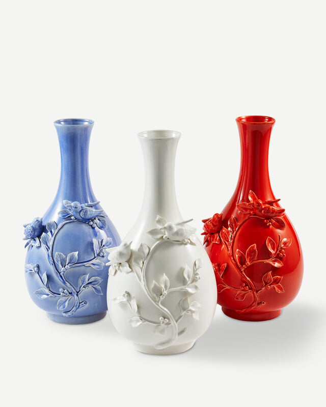 3D Birds Vase - light blue