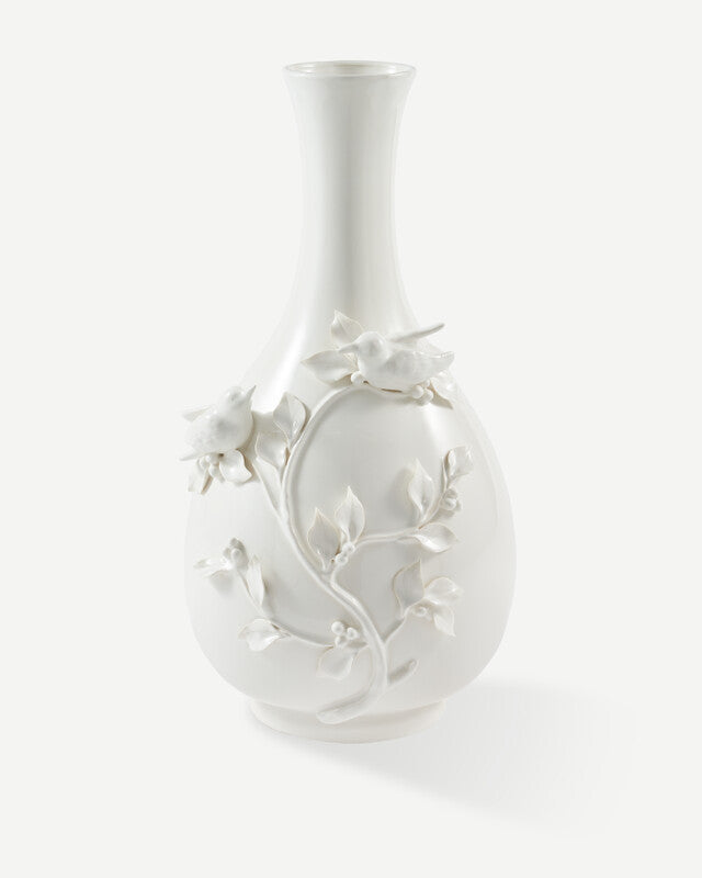 3D Birds Vase - White