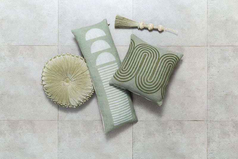 Velvet Round Cushion - Pistachio Green