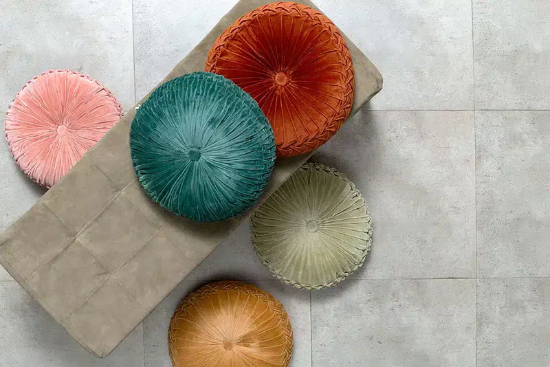 Velvet Round Cushion - Pistachio Green