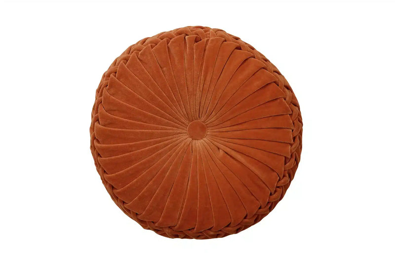 Velvet Round Cushion Rust