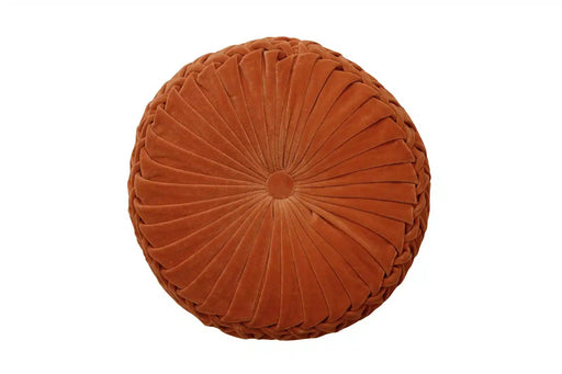 Velvet Round Cushion Rust