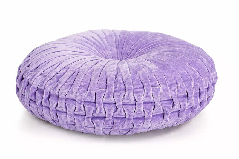 Velvet Round Handmade Pillow - Purple Rose