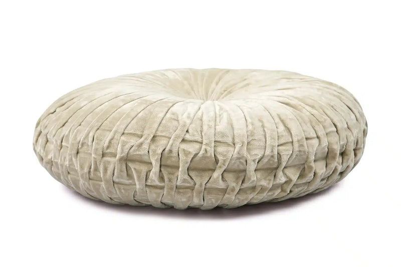 Velvet Round Handmade Pillow, Biscotti