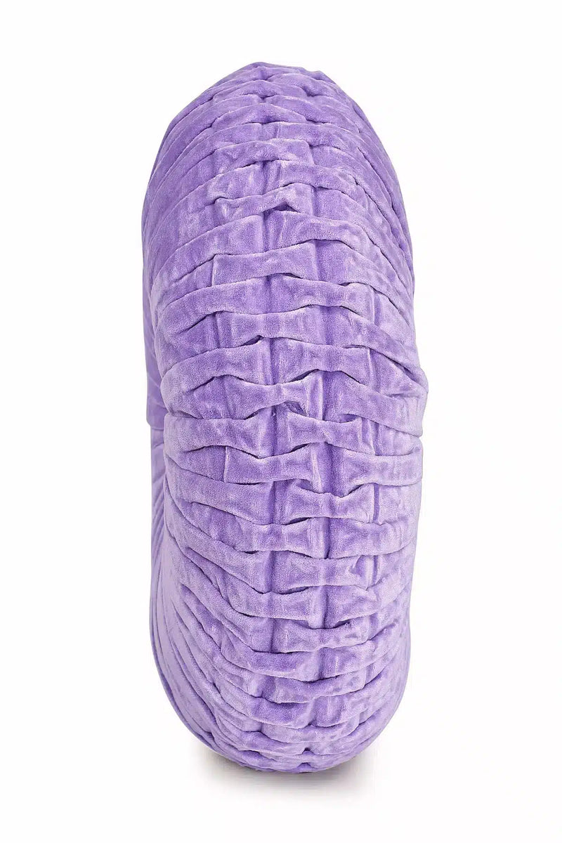 Velvet Round Handmade Pillow - Purple Rose