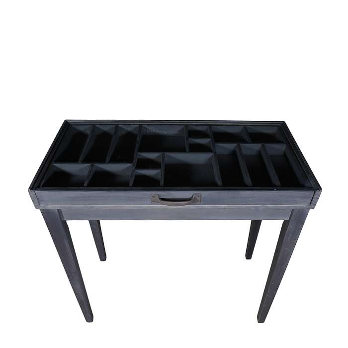 Wooden And Glass Expositive Half-Table