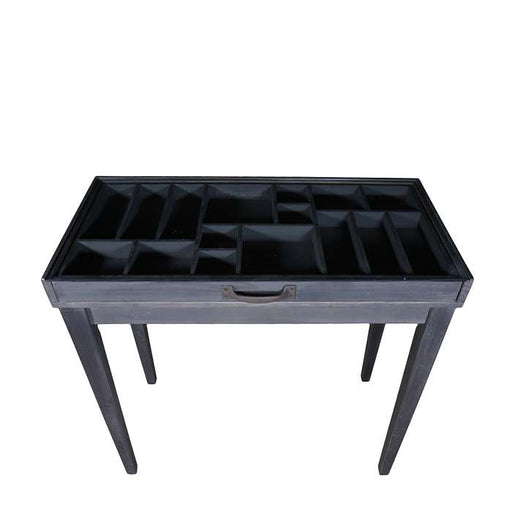 Wooden And Glass Expositive Half-Table