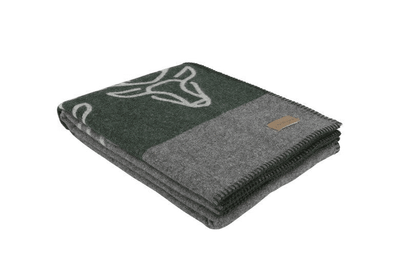 green Deer Head Blanket