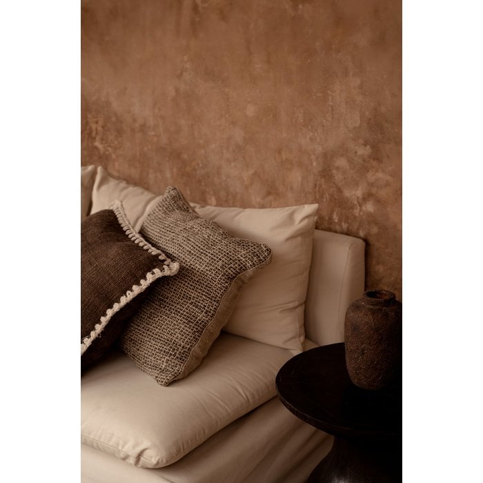 The Linen Grain Cushion Cover - Natural Black