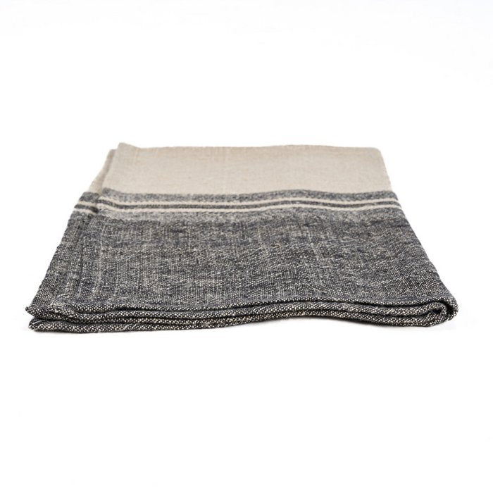 The Linen Moody Kitchen Towel - Natural Black - 50x70