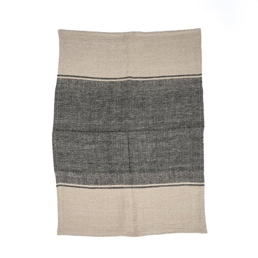 The Linen Moody Kitchen Towel - Natural Black - 50x70