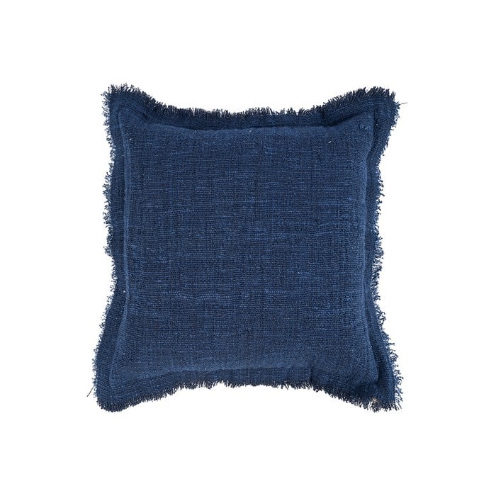 The Azure Fringe Cushion Cover - Indian Blue