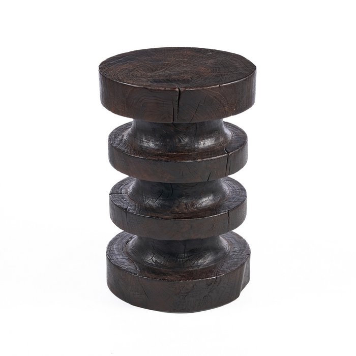 The Mocha Rings Side Table - Dark Walnut