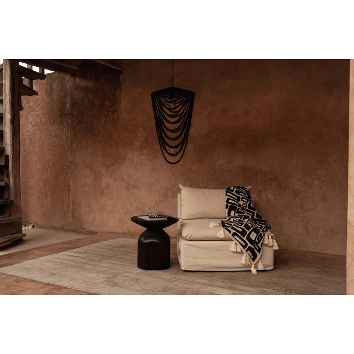 The Wooden Bead Chandelier - Black - L