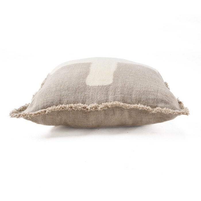 The Ivory Cross Cushion Cover - Natural White - 50x50