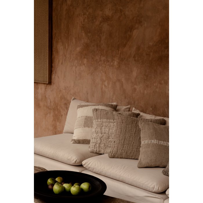 The Linen Threads Cushion Cover - White Natural