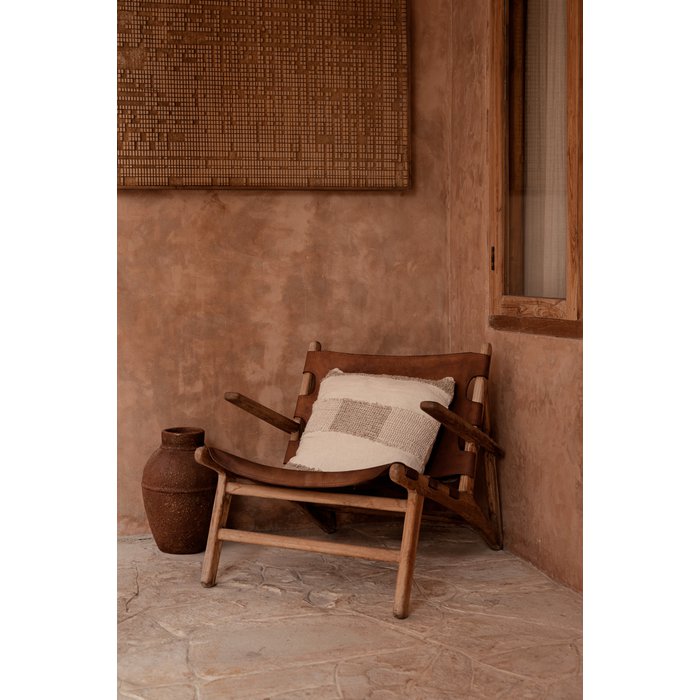 The Linen Threads Cushion Cover - White Natural