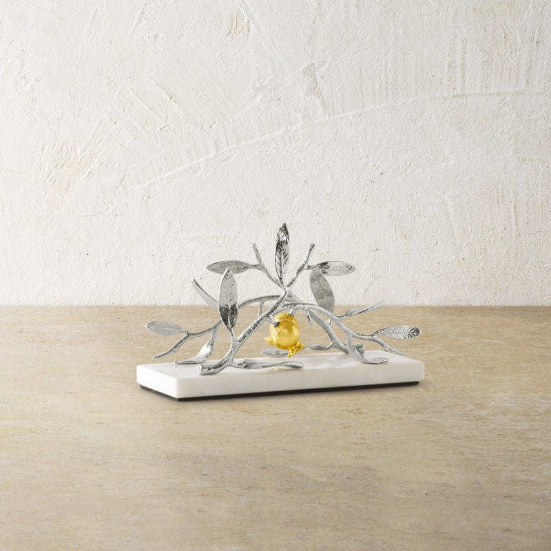 Pomegranate Silver & Gold Vertical Napkin Holder