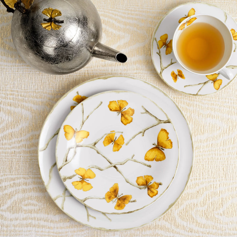 Butterfly Ginkgo Gold Dinnerware - 5 Piece Setting